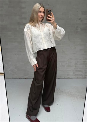 Molly lace short boxy skjorte Jet Stream Copenhagen Muse 